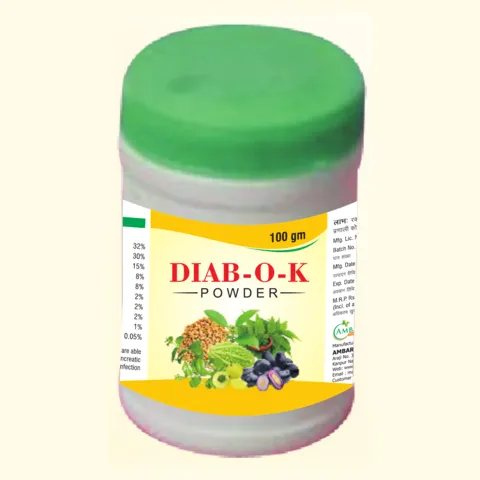 DIAB-O-K POWDER — Ayurvedic powder by Ambar Pharma. Pack: 100 gm