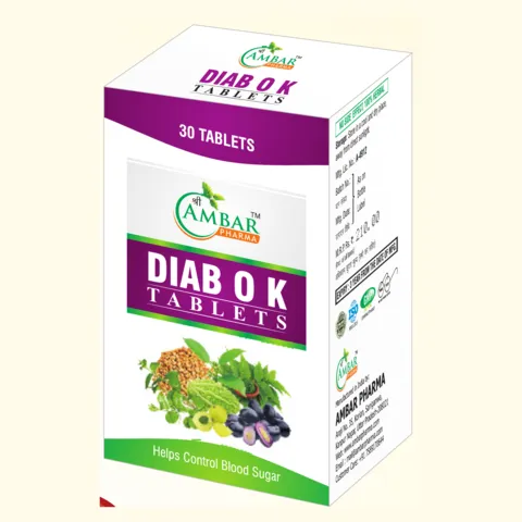 DIAB O K TABLETS/CAPSULE — Ayurvedic tablets by Ambar Pharma. Pack: 30 Tabs.