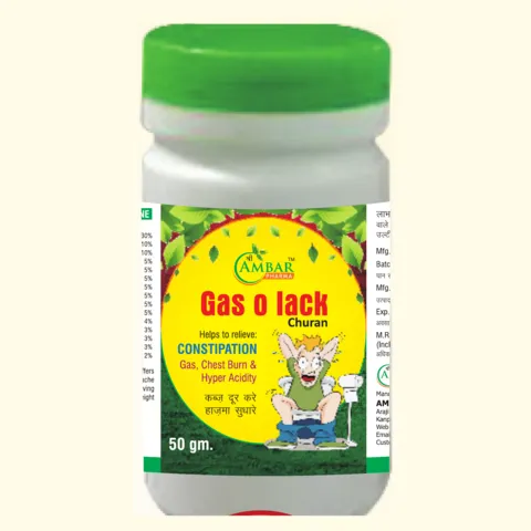 Gas o lack Churan — Ayurvedic churan by Ambar Pharma. Pack: 50 gm