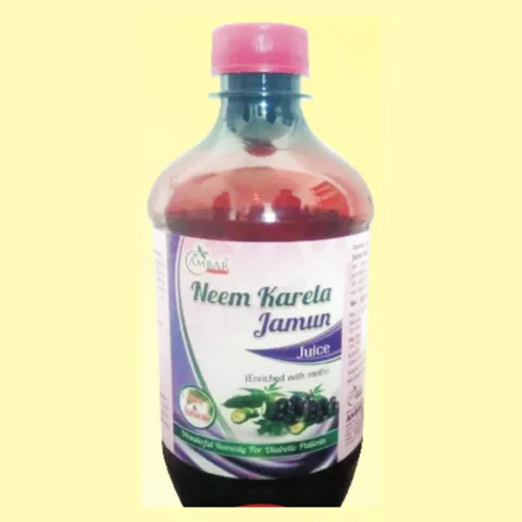 Neem Karela Jamun JUICE — Ayurvedic juice by Ambar Pharma. Pack: 500 ml